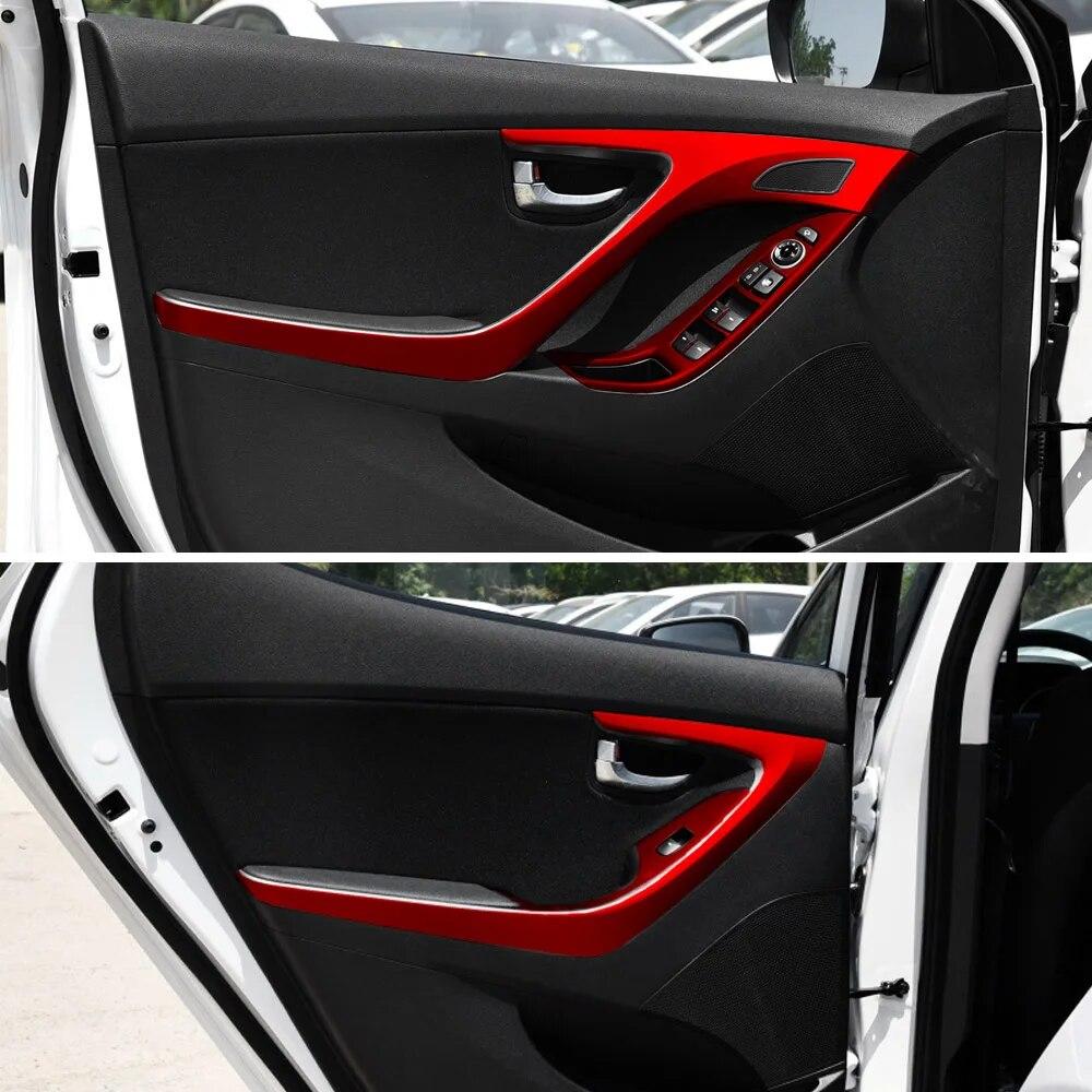For Hyundai Elantra MD 2012-2016 Interior Central Control Panel Door Handle Carbon Fiber Stickers Decals Car Styling Accessorie