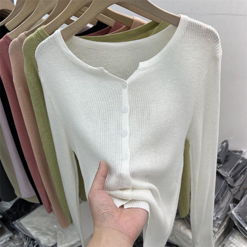 2024 Women's Lightweight Wool Knit Cardigan: Soft, Long Sleeve Sun Protection for Spring/Summer