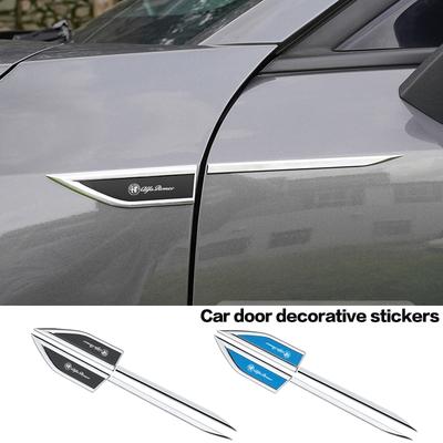 3D Metall Auto Blatt Brett Seitenaufkleber Auto Tür Aufkleber Karosserie Dekorative Klinge Aufkleber Für 4C 159 166 Giulia 156 147 8C GT