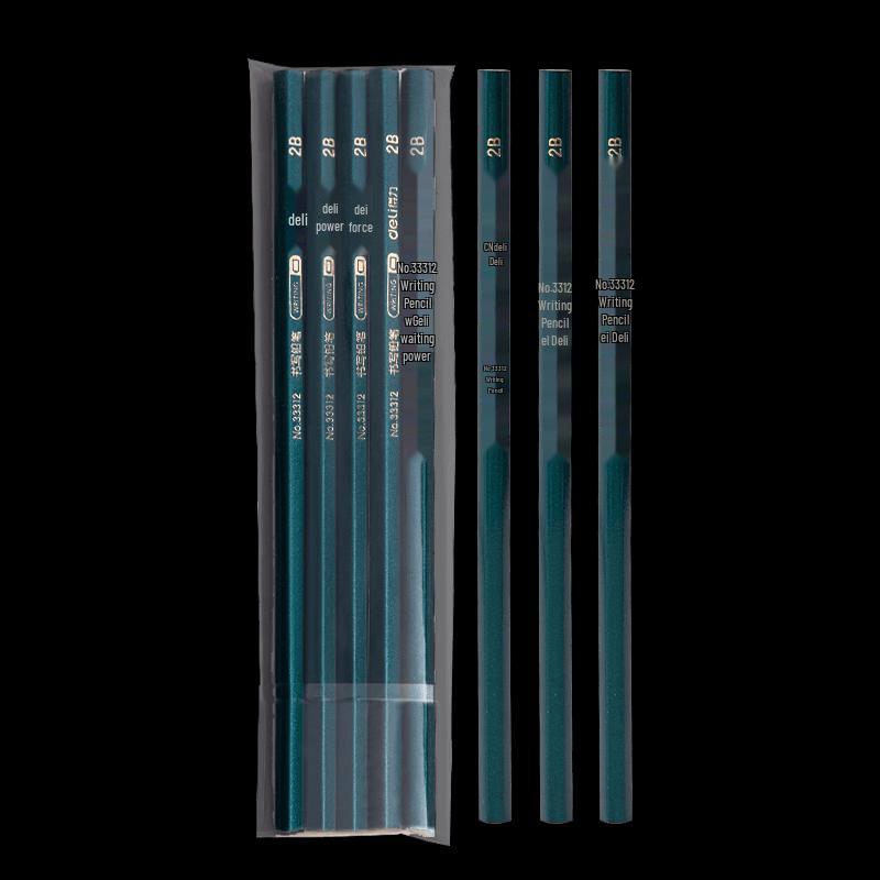 Deli Classic Green Wood Hexagonal Pencils, 5-Pack