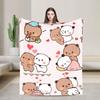Bubu  Dudu Collage Bedding Throws Warm Pattern Blanket  For Home Decor Travel Car Flannel Bedspread Bed Cover