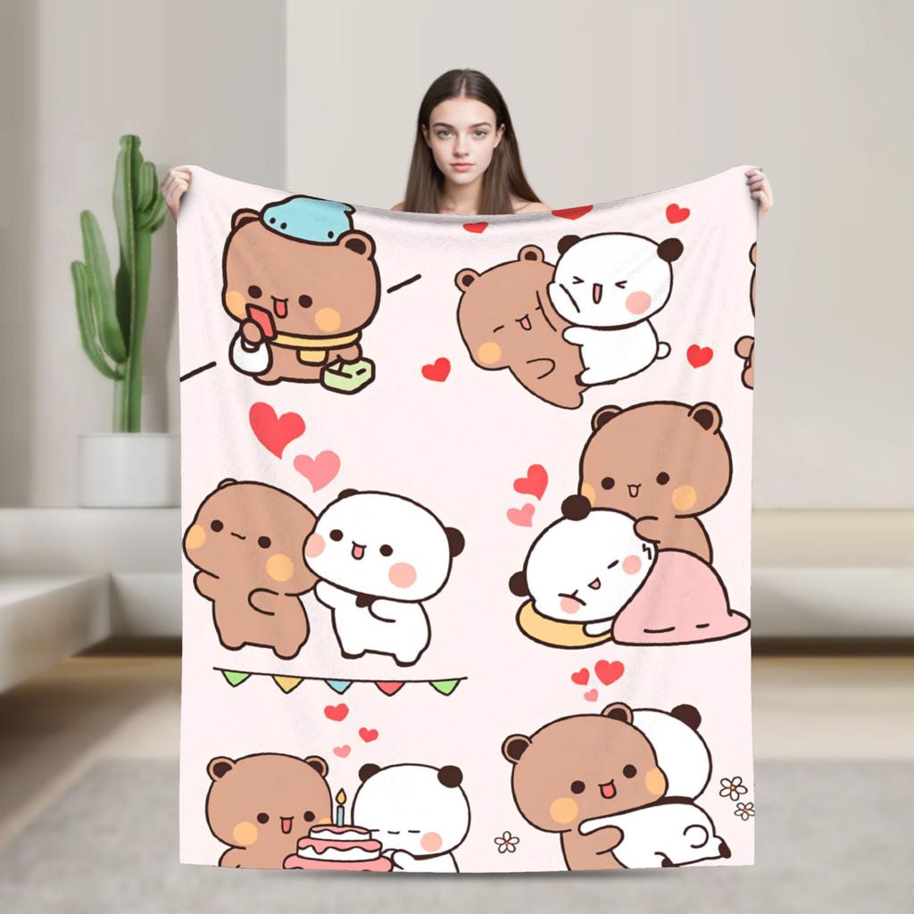 bubu dudu love Flannel Blanket Adults Child  Super Soft Throw Blanket Winter Outdoor Bedspread Sofa Bed Cover