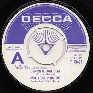7inch Record UNIT FOUR PLUS TWO - Concrete And Clay F13478PROMO Decca 1974 UK Rock Used