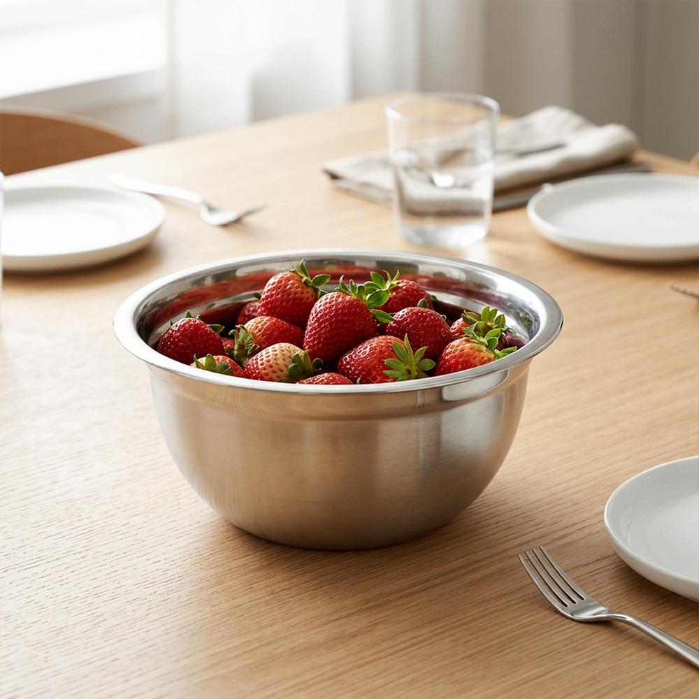 Miska Kuchenna Stalowa Do Mieszania Ubijania Potraw Sałatek 24 Cm 3,2L