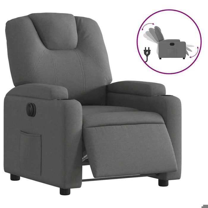 Maison Exclusive - Fauteuil inclinable électrique Gris foncé Tissu