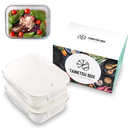 [Featured in Cooking Magazines and Recommended by Nutritionists] Heat-Resistant Glass Containers, Microwave and Oven Safe with Lids, Airtight, Tupperw