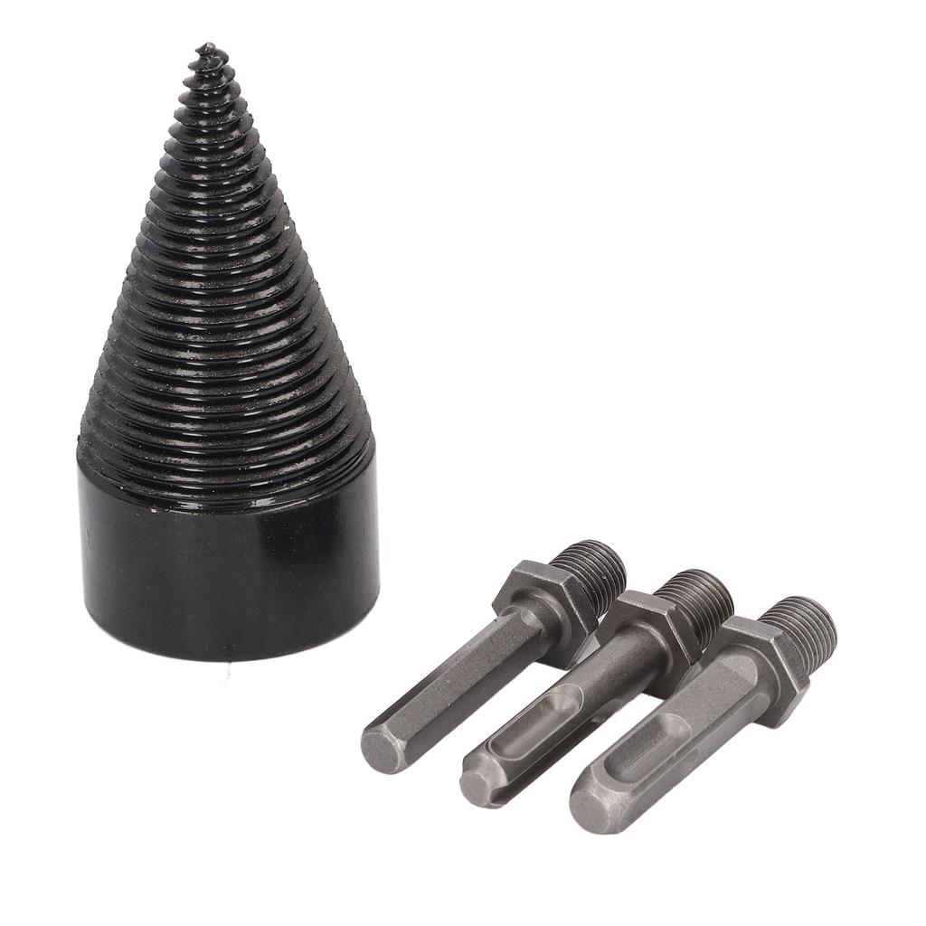 Wood Splitter Drill Bit Electric Firewood Log Splitter Bit Set with 3Pcs Removable Shanks 50mm