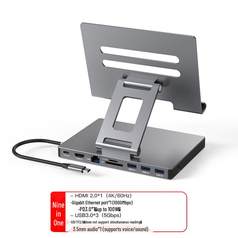 Station d'accueil pour tablette avec HDMI, Ethernet, Hub USB 3.0, Support Rotatif et Pliable