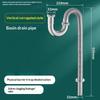 Stainless Steel Drain Pipe For Washbasins, U-Shaped Odor-Proof Basins, Wall-Mounted P-Bends, S-Bends