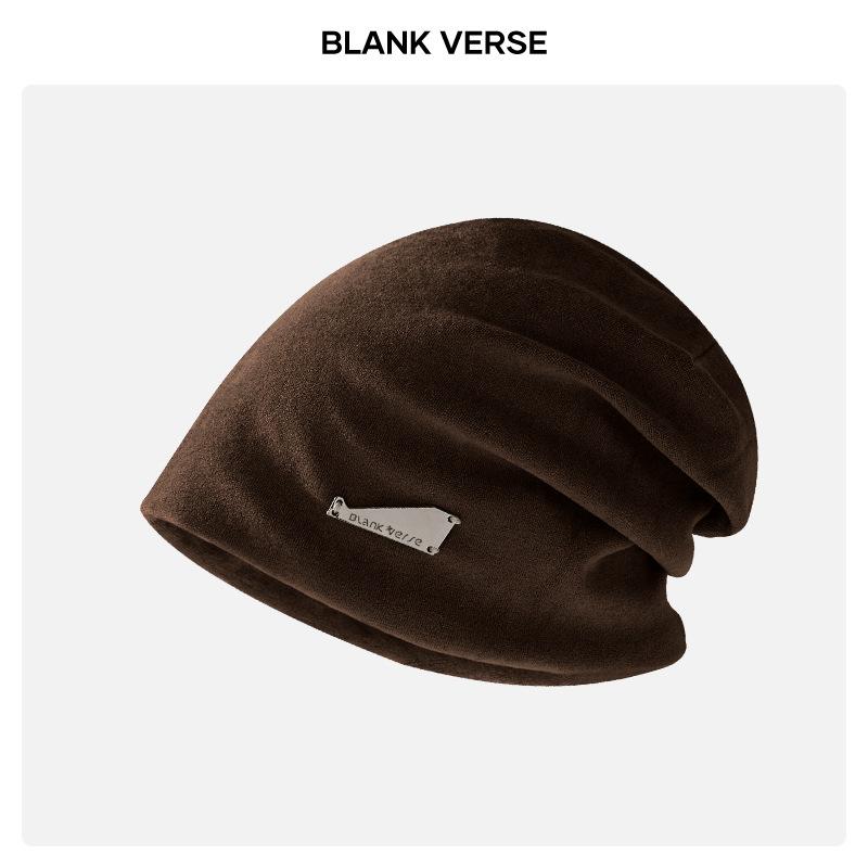 Lazy wind black pile hat women's autumn and winter fashion pullover confinement hat big head circumference showing face small bag head hat