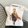 Japanischer Anime Dämon Slayer Bedruckte Stoffhandtasche Tote Travel Eco Shopping Frau Shopper Klappstrand Schulter Canva Designer
