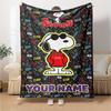Name Custom Dog Snoopy Print Flannel Blanket High Quality Warm Comfortable Cover for All Seasons Perfect for Gifts Home Decor