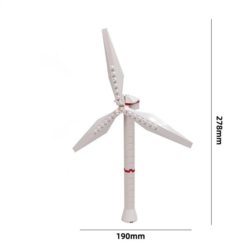 Wind Turbine Small Particle Assembly Building Model Windmill Garden Scene Decoration Diy Building Block