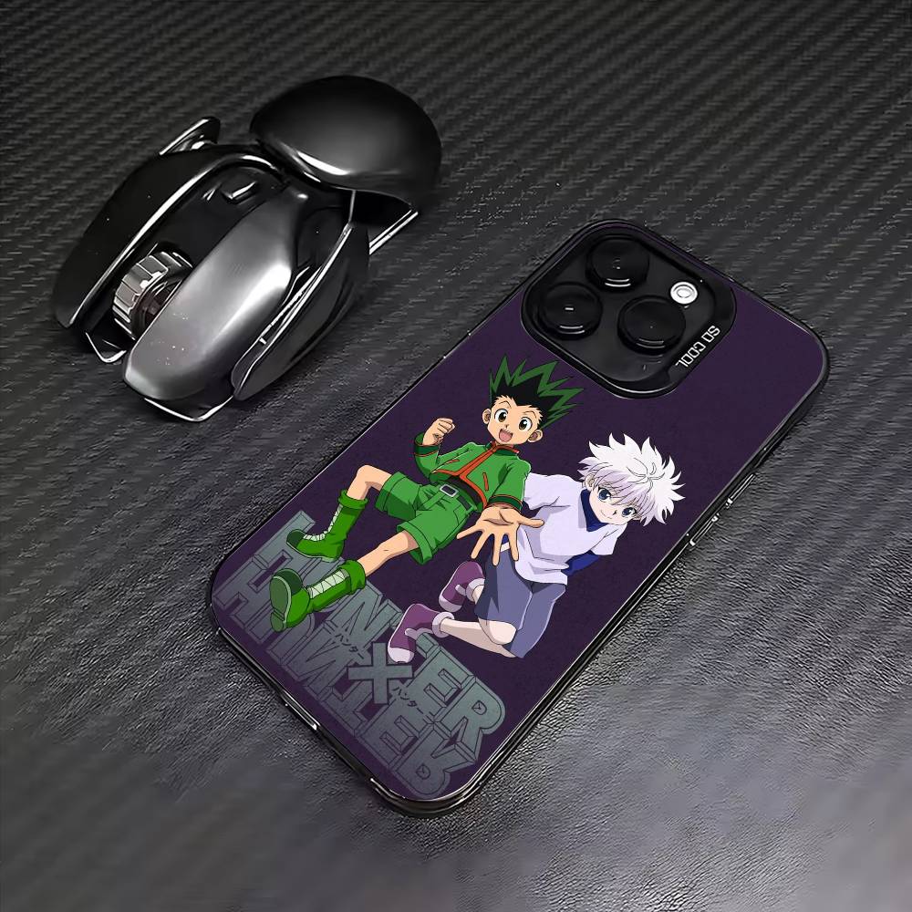 HOT Anime H-Hunter x Hunter  Phone Case For iPhone17,16,15,14,13,12,11 Plus,Pro Max Colored Silver Plated Inside Cover