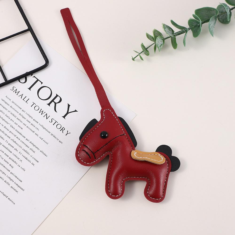 New leather creative simulation pony lanyard luggage clothes keychain bag pendant pendant jewelry accessories