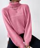 2026 Autumn/Winter Women's European American Simple Lapel Raglan Sleeve Pullover Knit Sweater