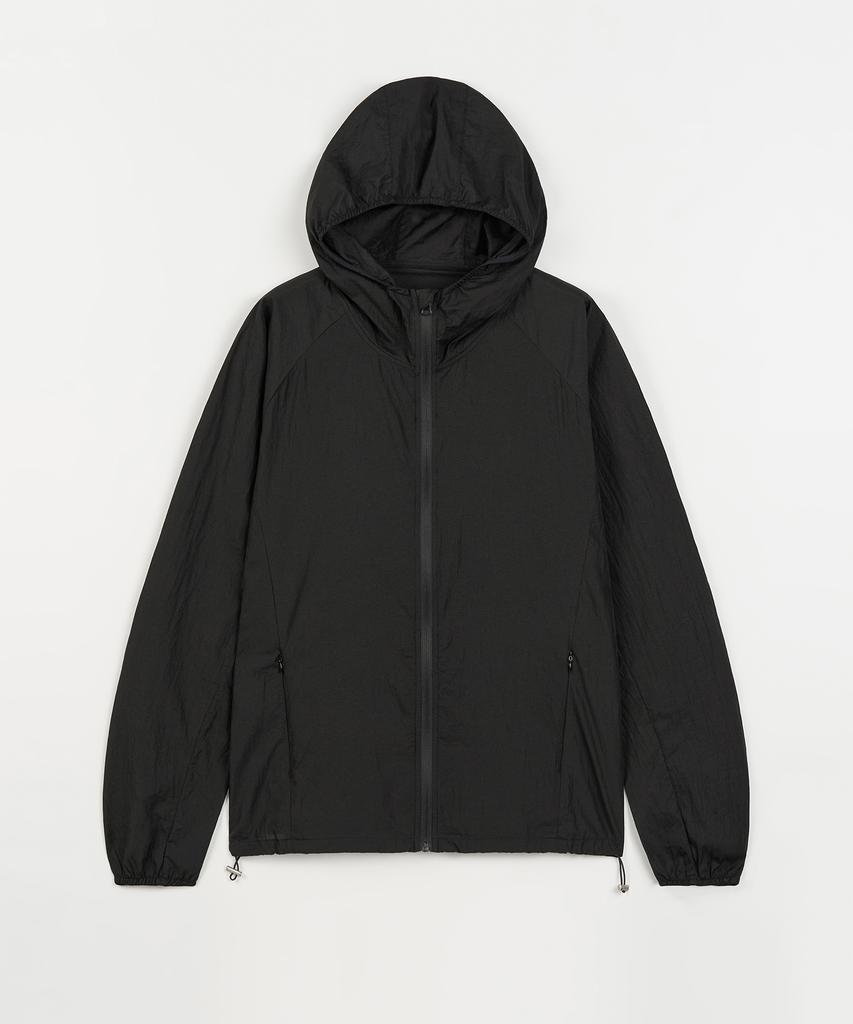 Toffee [Summer Fabric] Ripstop Sheer Windbreaker Jacket (Black)