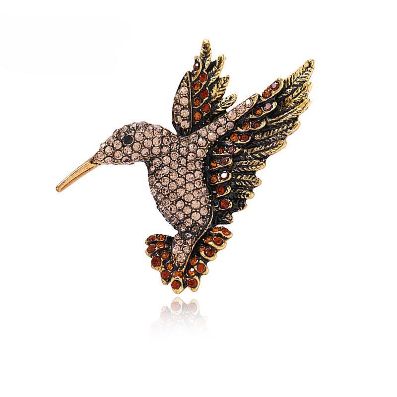 Diamond Hummingbird Brooch, Personalized Animal Pin Brooch, Clothing Collar Pin Women'S Clothing Clothing