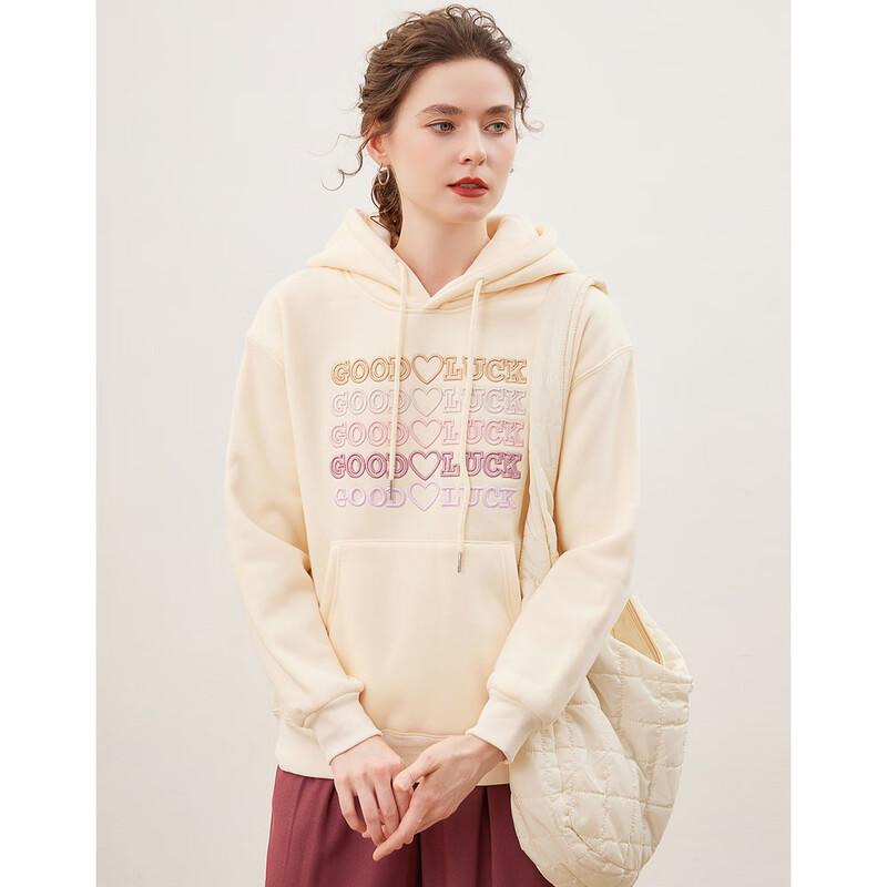 

Women s Fleece Lined Embroidered Hooded Sweatshirt M