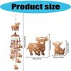 Highlands Cow Wind Chimes for Outside,Metal Windchime Outdoor Memorial/Birthday Gift Garden Decors for Outside,Lawn
