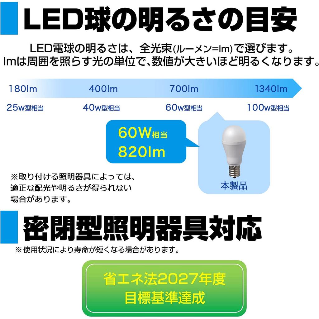 ELPA LED Light Bulb, Mini Krypton Bulb Shape, E17 Base, 60W Equivalent, Daylight White, 5-Year Warranty, LDA7D-G-E17-G4105