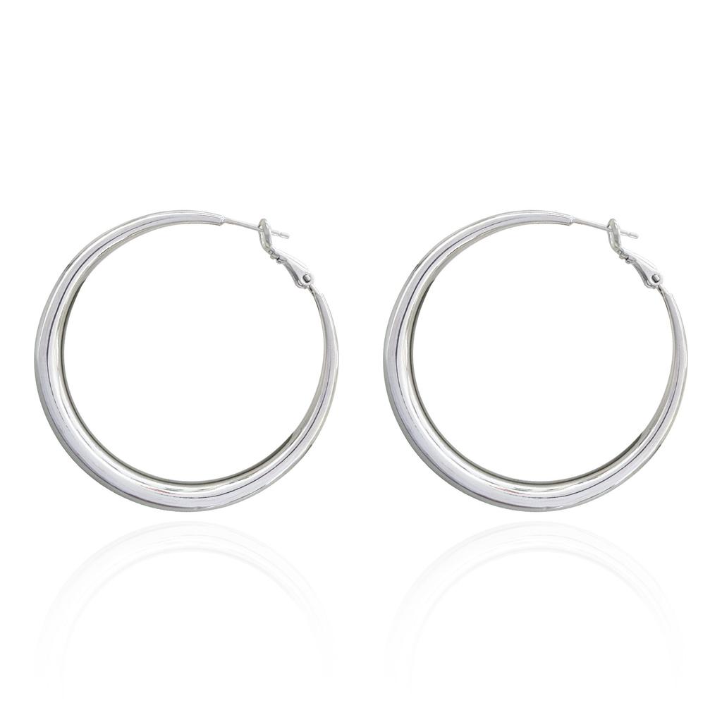 111 Silver Needle Cold Wind Ring Earrings Women, Light Luxury Niche High Sense Exaggerated Large Circle Earrings Earrings Earrings