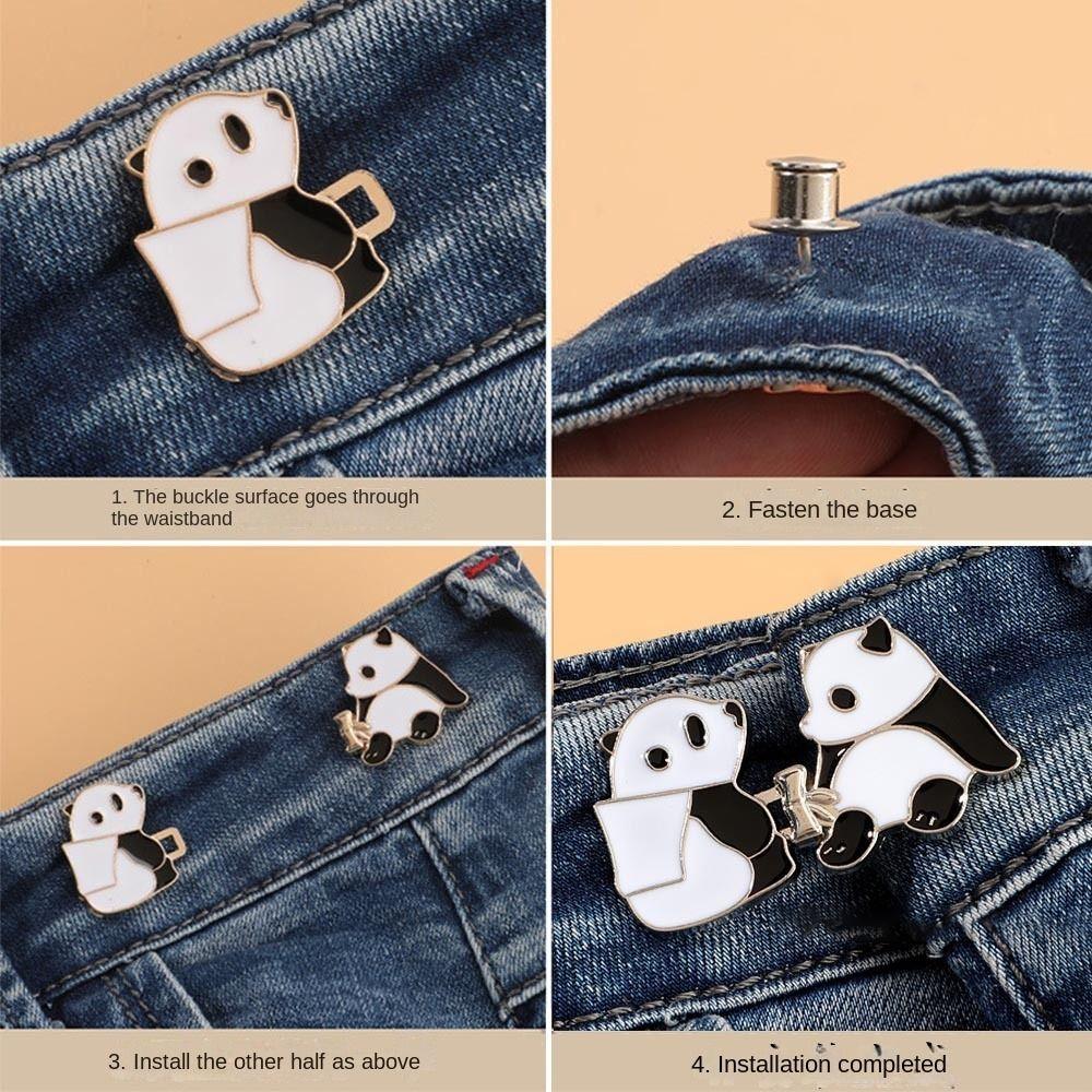 Waist Adjust Jeans Buttons Cartoon Animals Waist Buckle Portable Pants Pins