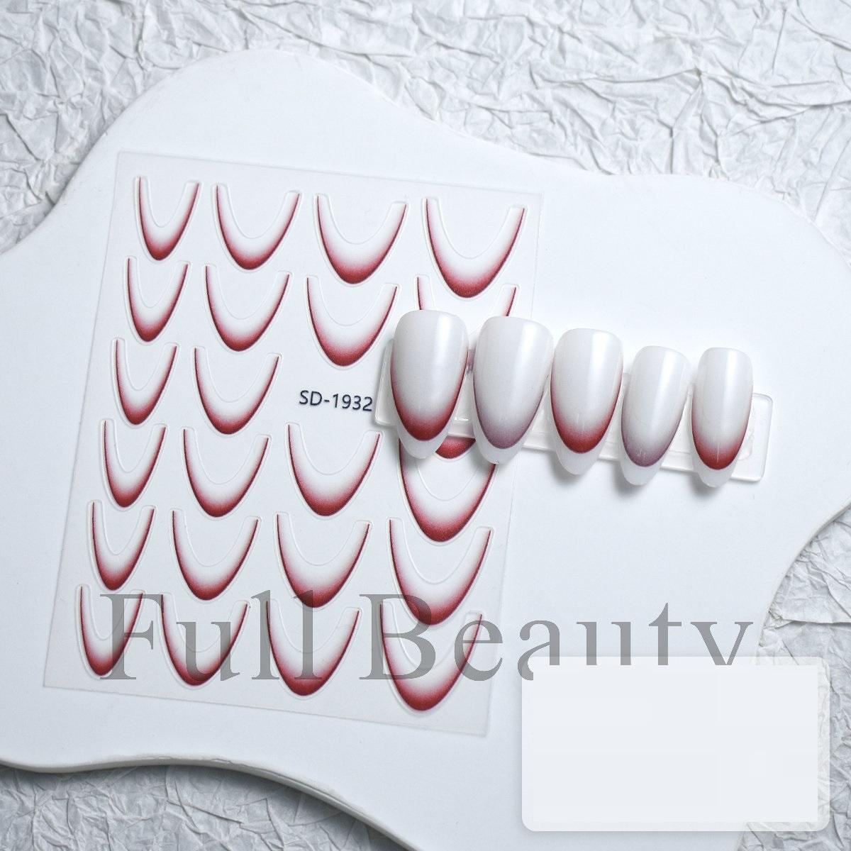 

Французские наклейки для ногтей, наклейки для дизайна ногтей, красочные слайдеры, декор для маникюра