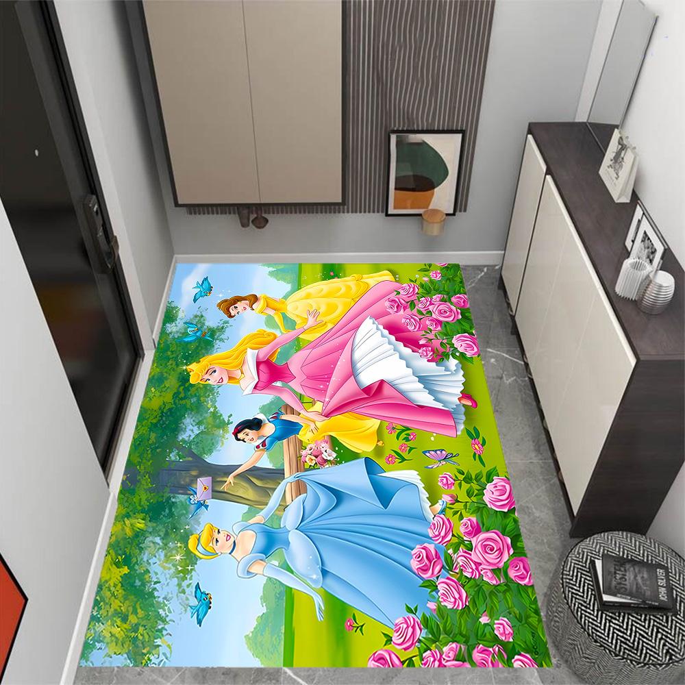 Disneyland Celebration Night Disney Cartoon Theme Anti-Slip Rug - Polyester, Home Decor, Suitable for Bedrooms, Living Rooms, Doorways, and Studios