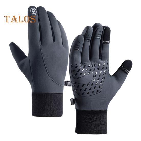 

1 пара унисекс зимних перчаток для велоспорта с утолщенной плюшевой подкладкой, водонепроницаемые, с сенсорным экраном, ветрозащитные, с отличным сцеплением и противоскользящими свойствами для холодной погоды, для вождения, катания на лыжах M серый