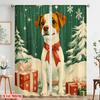 2pcs,2D Plane Printing Light Filtering Curtains Cute Dog Christmas Gifts (2) Versatile Durable Polyester (without Rod) Gifts Use