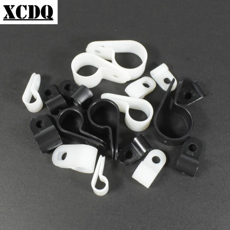 50pcs 100pcs White CC Series Plastic Nylon Isolation R Type Screw Fixed Computer Wire Holder Clamp Cable Manager for Desk Wall