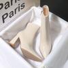 Korean ankle boots, women's short boots, comfortable high heels, thin feeling, small thick heel