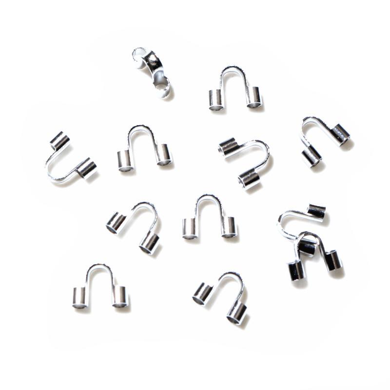 

50pcs Stainless Steel Gold Color Wire Protectors Guard Guardian Protectors Loops U Shape Clasps Connector For Jewelry Making 0.7mm
