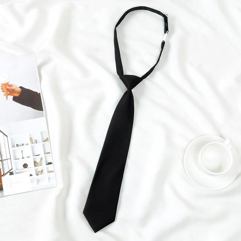 Black Lazy Zipper Tie Men's Business Dress Work Professional Tie Team Performance Studio Shirt Accessories