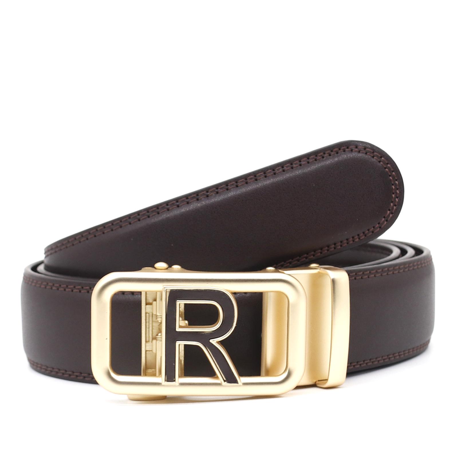 

Colorful High-End Men s Genuine Leather Belt with Automatic Letter Buckle - Versatile Casual Waistband 125 cm