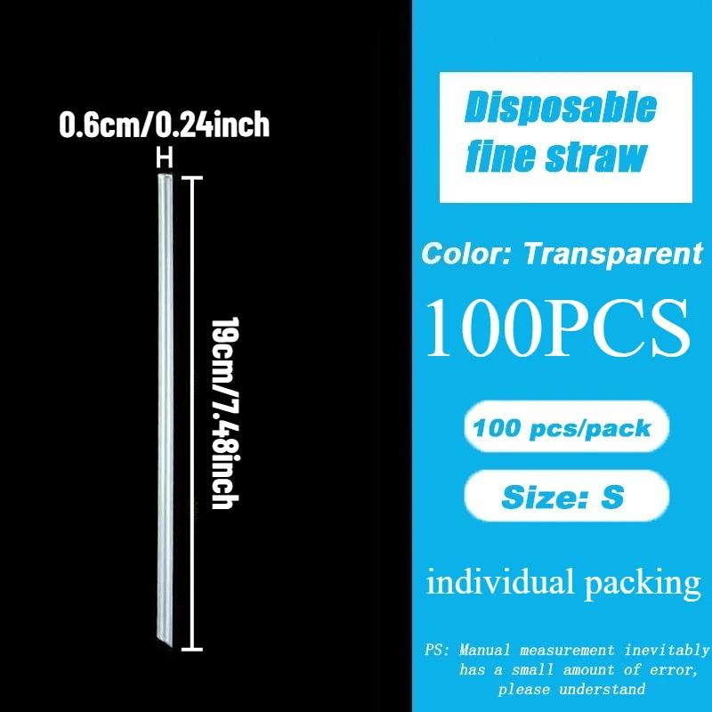 

100PCS Disposable Straws Transparent Individually Packaged Straws Suitable for Home Party Milk Tea Juice Milkshake Coffee 100PCS
