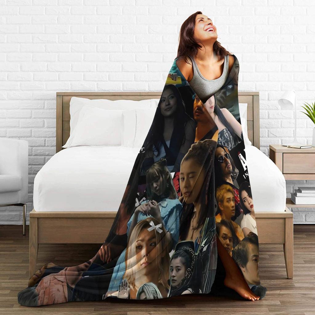 Alice In Borderlands Flannel Blanket Winter Warm Bedding Throws for Girls Boys Couch Chair Novelty Bedspread Sofa Bed Cover
