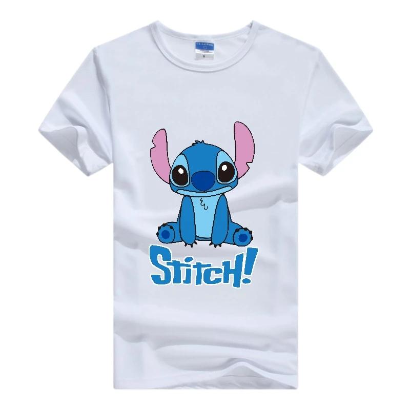 Disney Kawaii Lilo Stitch Print Hippie Cheap T-Shirt Summer Loose White Cute Stitch Ladies Tops Harajuku Men Tees Women Blouses