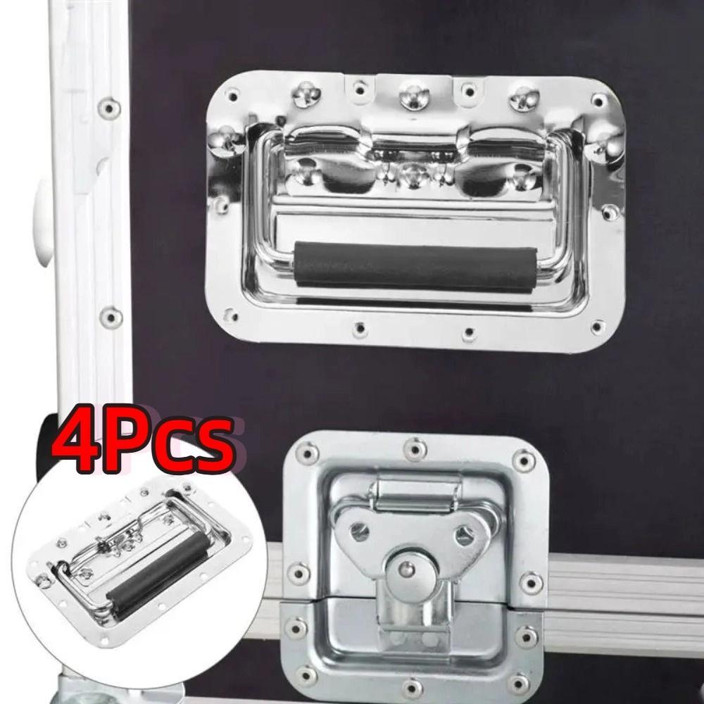 4Pcs Spring Loaded Flight Case Lock Recessed Mount Cabinet Zinc Zinc Alloy Pull Handle  Road Flight Case