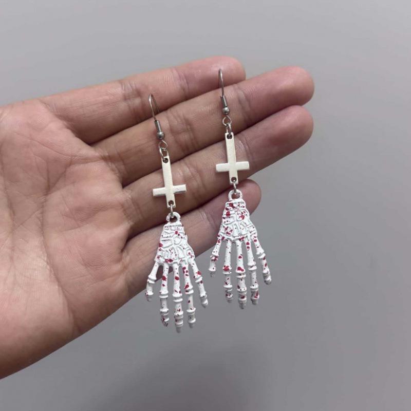 Original Halloween Skull Hand Party Earrings