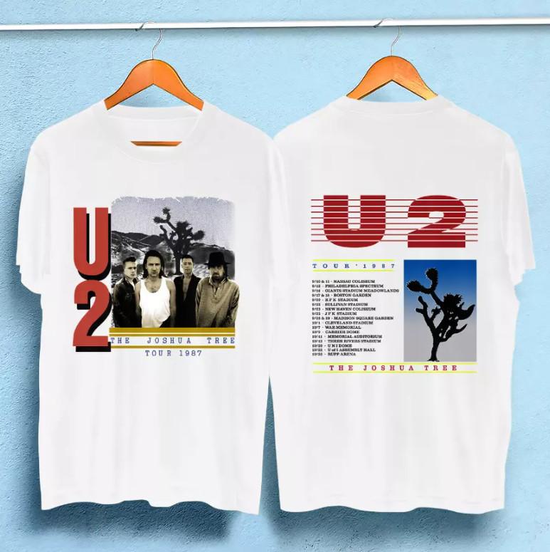 Vintage 80 U2 Joshua Tree 1987 Concert Tour band tee T-shirt Size S5XL XXXL