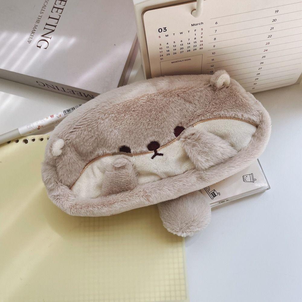 Plyšové pouzdro na tužky Vydra Tučňák Stacionární taška Vysoce kvalitní pouzdro na pera Dárek Zpátky do školy