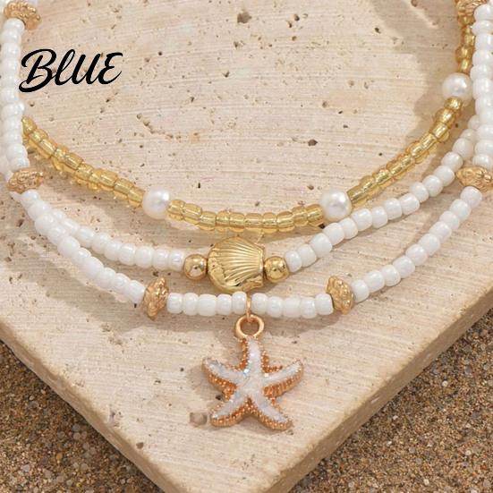 Tropical Vacation Anklets Bohemian Seashell Starfish Anklet Beach Foot Jewelry