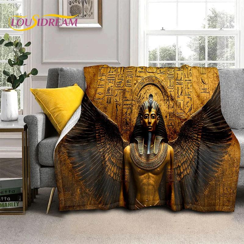 3D Ancient Egypt Death Anubis Pharaoh Horus Mythology 2025 Soft Blanket,Soft Throw Blanket for Home Bedroom Bed Sofa Cover Child