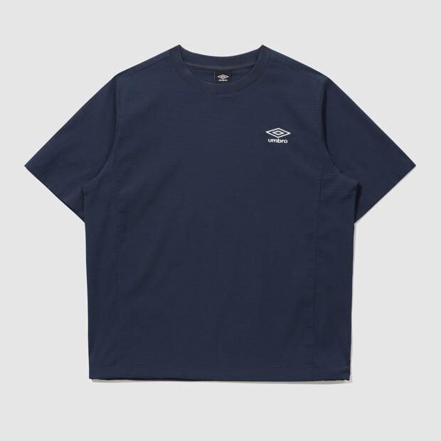 UMBRO Seersucker Short Sleeve Piste Navy (Uq223Cwt64)
