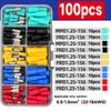 100pcs Insulated Electric Connector Set Crimp Bullet Terminals 1.25-156 Male & Female for 0.5-1.5mm² / 22-18 AWGAudio Wiring