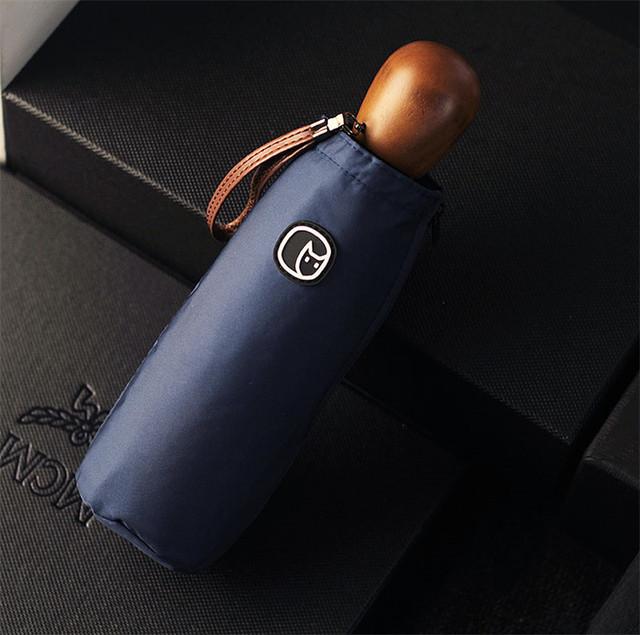 

Мини-зонт для женщин, детей и мужчин, карманный зонт, зонт с деревянной ручкой, ветрозащитный складной зонт с защитой от ультрафиолета