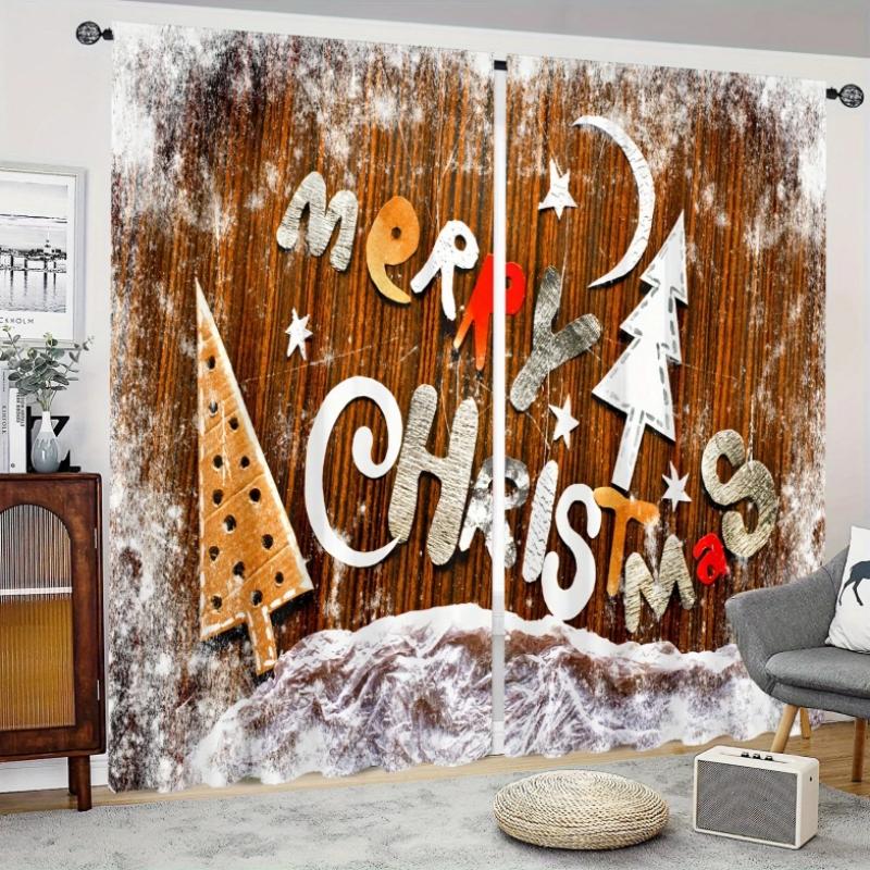 

День s Красный Драпировка Кабинет Комната Кухонная Зона Гостиная Карман для Штанги Верхнее Окно Открывающиеся Занавески Спальня Пространство Аксессуары Рождество Высокое Затенение Современный W55 X H120cm X 2&Grommet Top