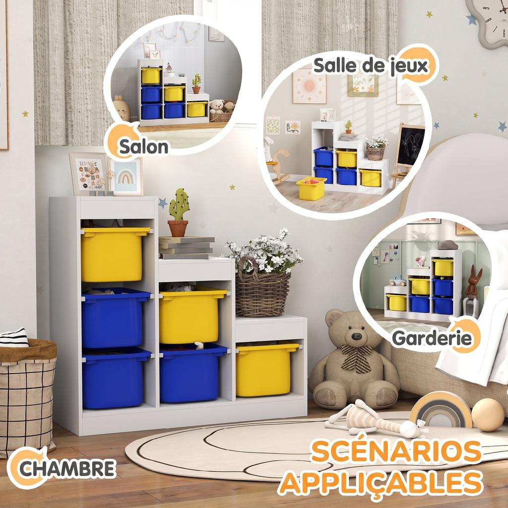 3-Tier Toy Storage Unit 3-8 Years Blue Yellow
